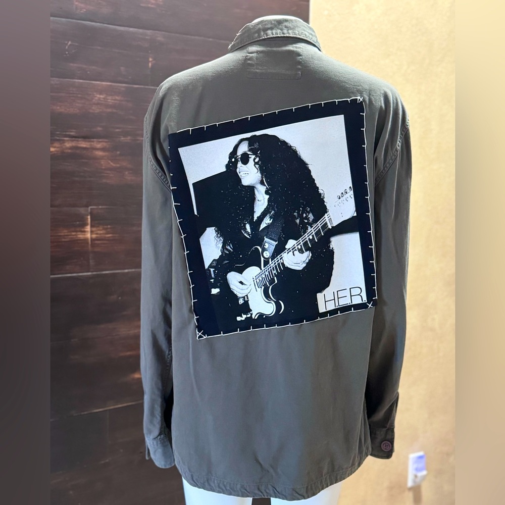 H.E.R. Utility Jacket Army Green Distressed Oversized The Normal Brand Jacket